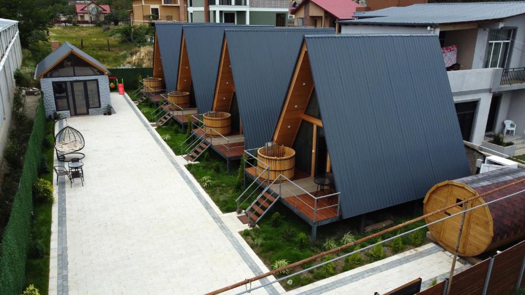 an overhead view of a building with a row of barrels at Tbilisi Sea Breeze in Tbilisi City