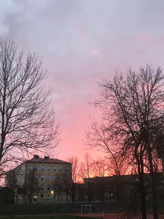 Východ nebo západ slunce při pohledu z apartmánu nebo okolí