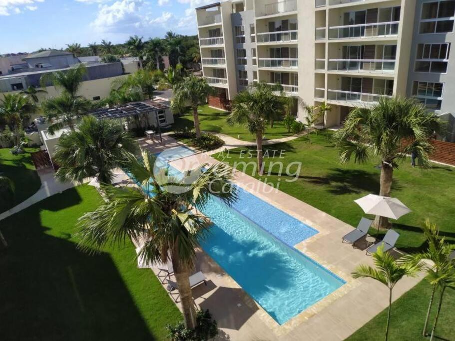 Výhled na bazén z ubytování Apartamento moderno con piscina nebo okolí