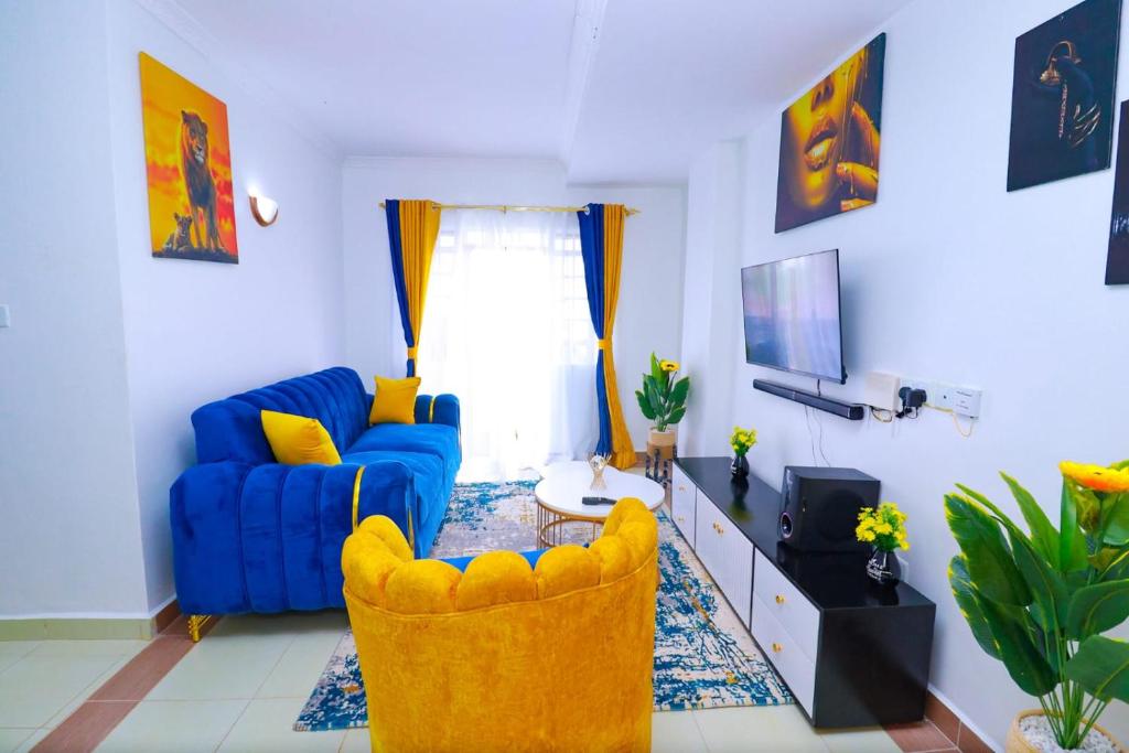 TV a/nebo společenská místnost v ubytování One bedroom near garden city