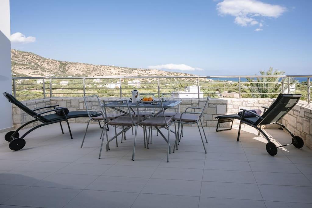 A balcony or terrace at Olea Seaside luxury apartment in Crete