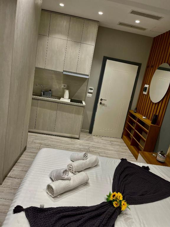 Postel nebo postele na pokoji v ubytování Alb Apartments