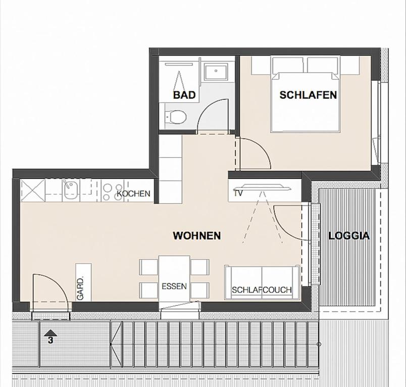 Půdorys ubytování quartier39