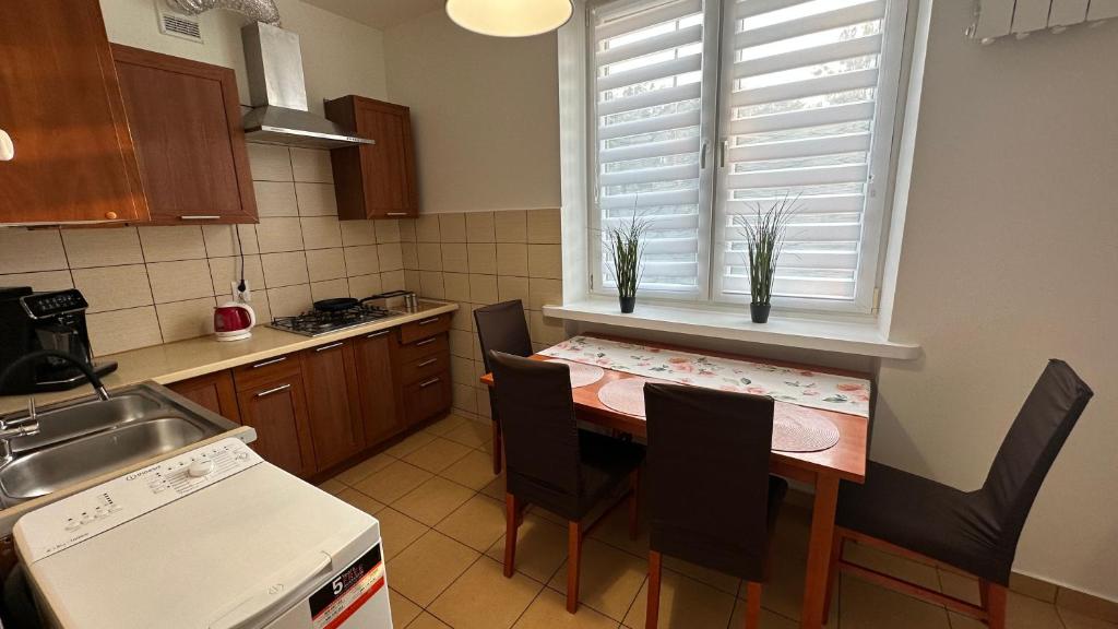 Kitchen o kitchenette sa Apartment in Lodz - Wlokniarzy