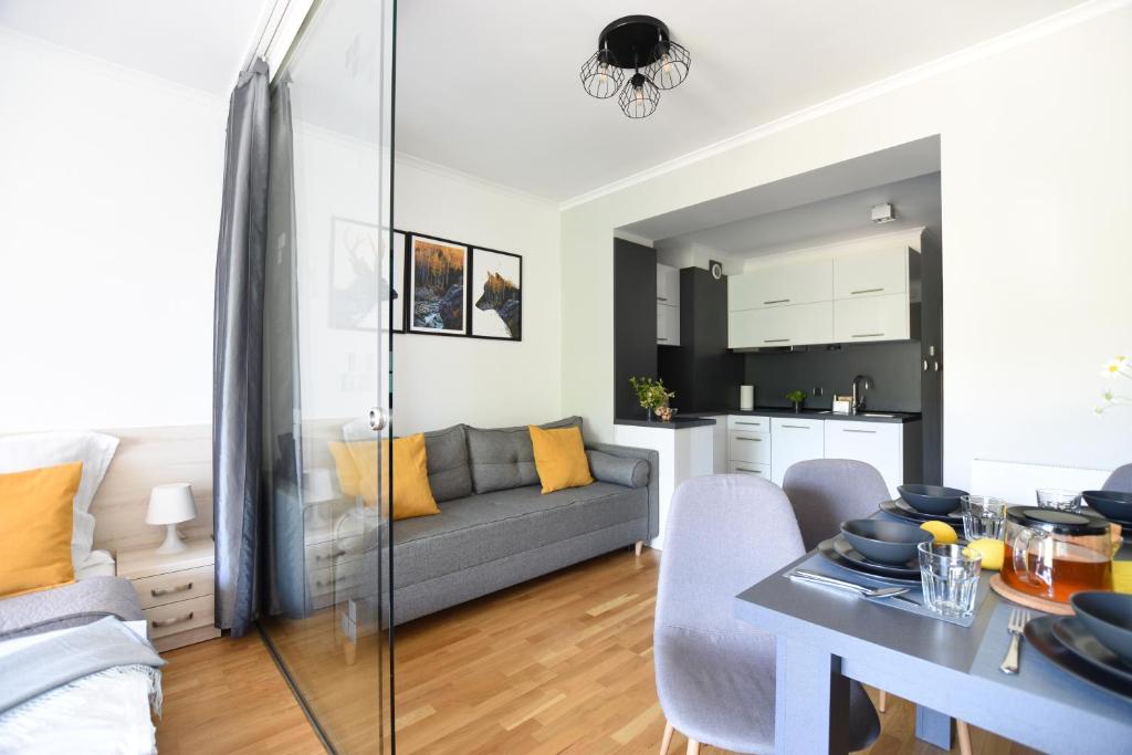 Posezení v ubytování Apartament Przemiły - Studio Tęczowe Wzgórze