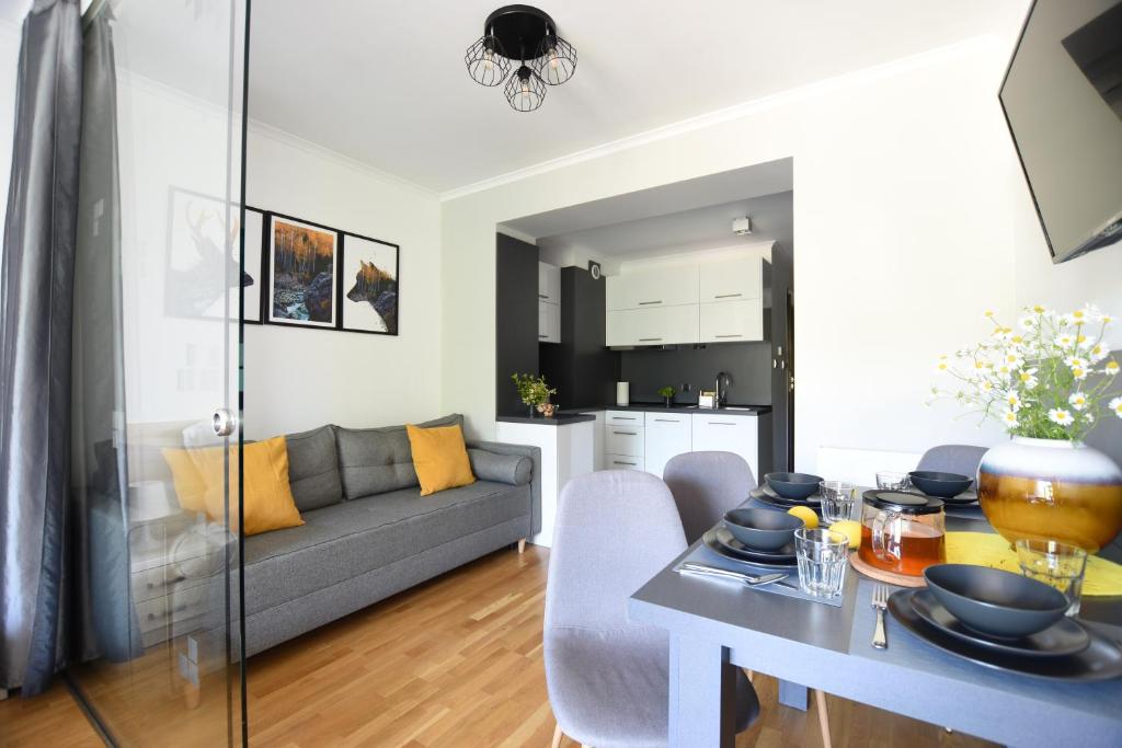 Posezení v ubytování Apartament Przemiły - Studio Tęczowe Wzgórze