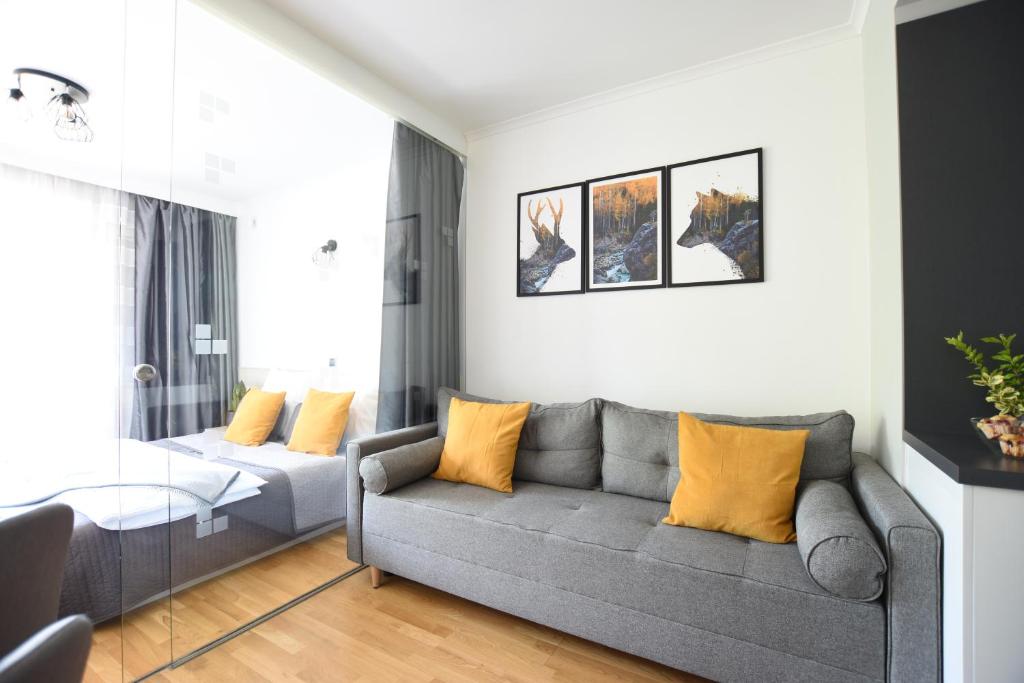 Posezení v ubytování Apartament Przemiły - Studio Tęczowe Wzgórze