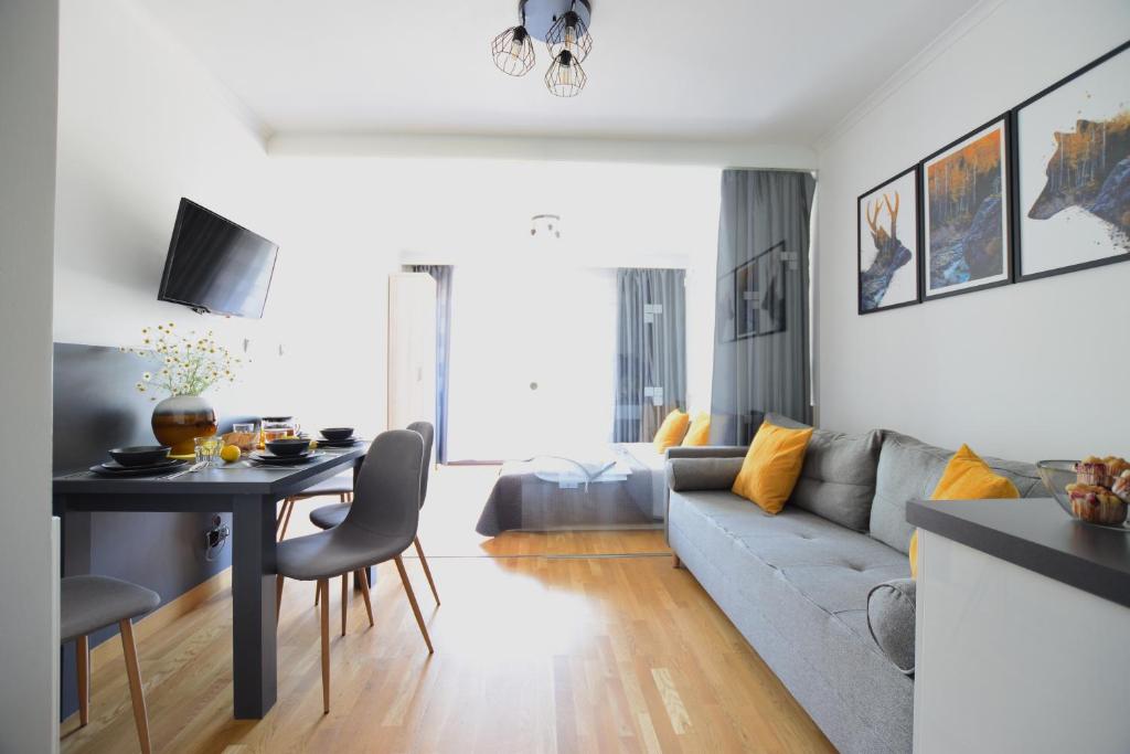 Posezení v ubytování Apartament Przemiły - Studio Tęczowe Wzgórze
