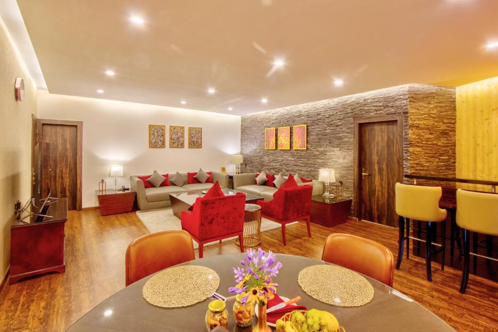 Posezení v ubytování Span Resort and Spa, Manali
