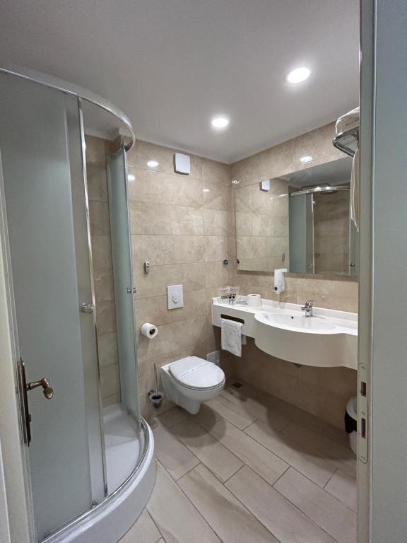 Koupelna v ubytování Hotel Agora