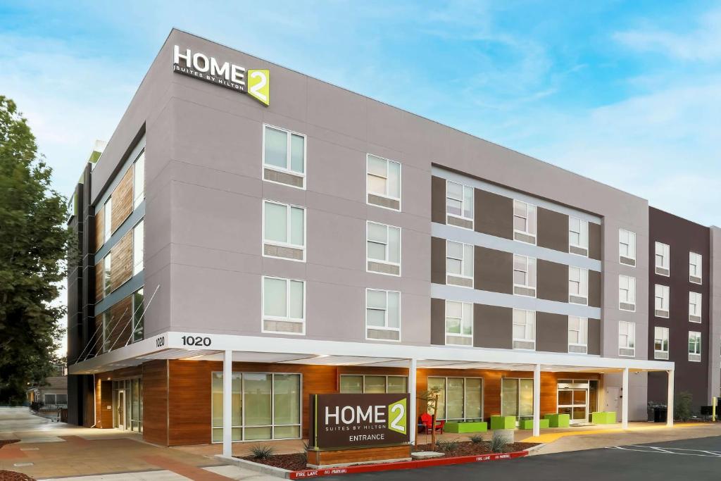 a large building with a home depot sign on it at Home2 Suites By Hilton West Sacramento, Ca in West Sacramento