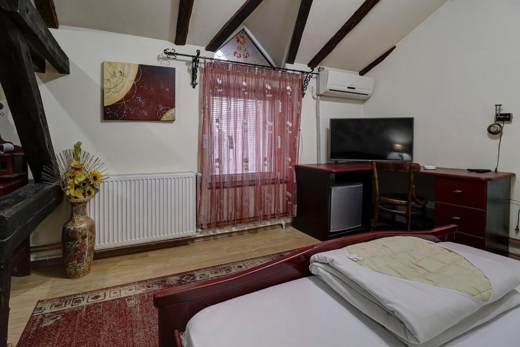 TV a/nebo společenská místnost v ubytování Hotel PERLA LDM Leskovac