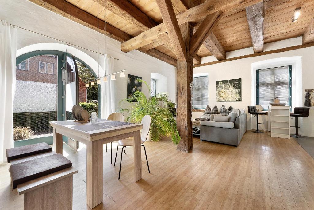 Χώρος καθιστικού στο Haus Förde Kanalpackhaus