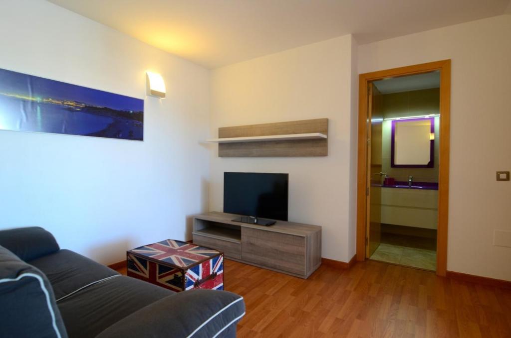 Televízia a/alebo spoločenská miestnosť v ubytovaní Gracia - apartamentos