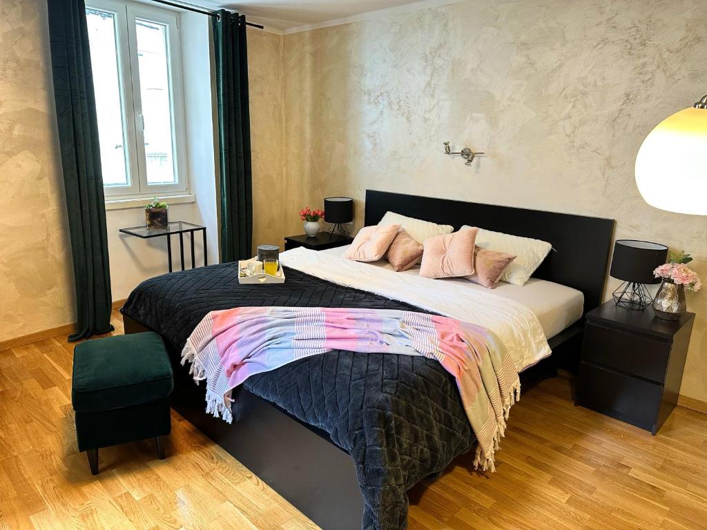 Katil atau katil-katil dalam bilik di Romeo apartments Rovigno