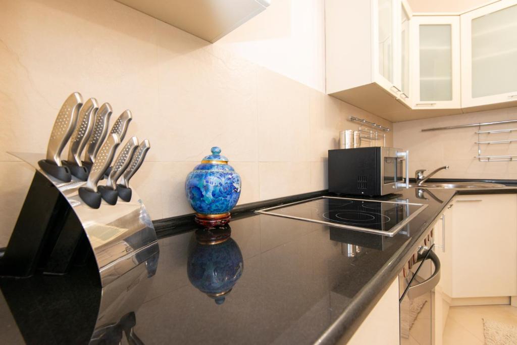A kitchen or kitchenette at Apartment Ena with amazing sea view
