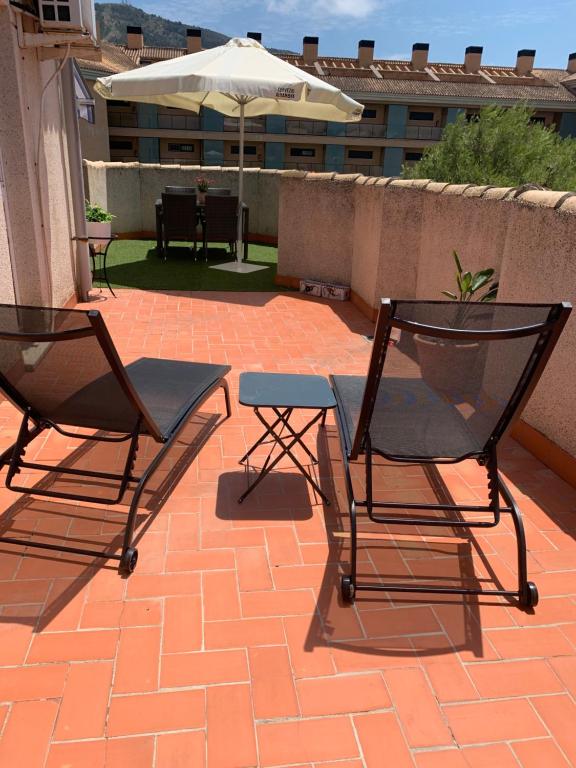 Balkón alebo terasa v ubytovaní Viking apartament