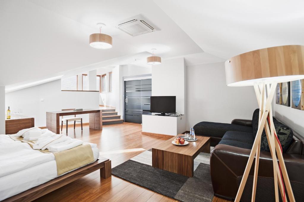 TV a/nebo společenská místnost v ubytování Hotel Żywiecki Medical SPA & Sport Żywiec