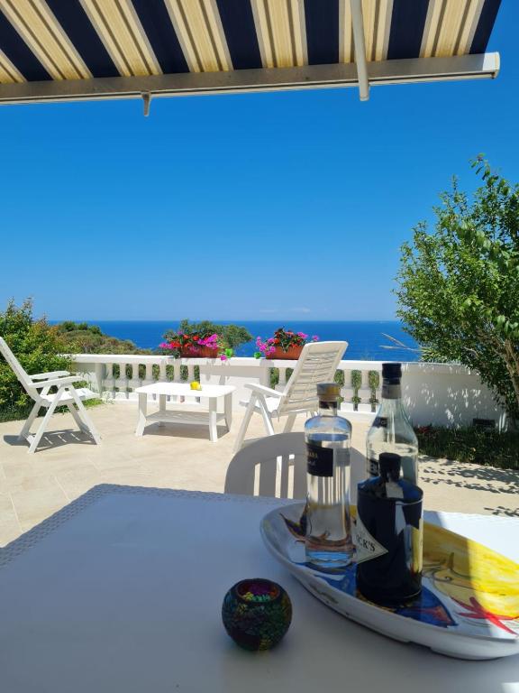 a table with a tray of food on top at Le Case dei Pescatori - Roseto in Ponza