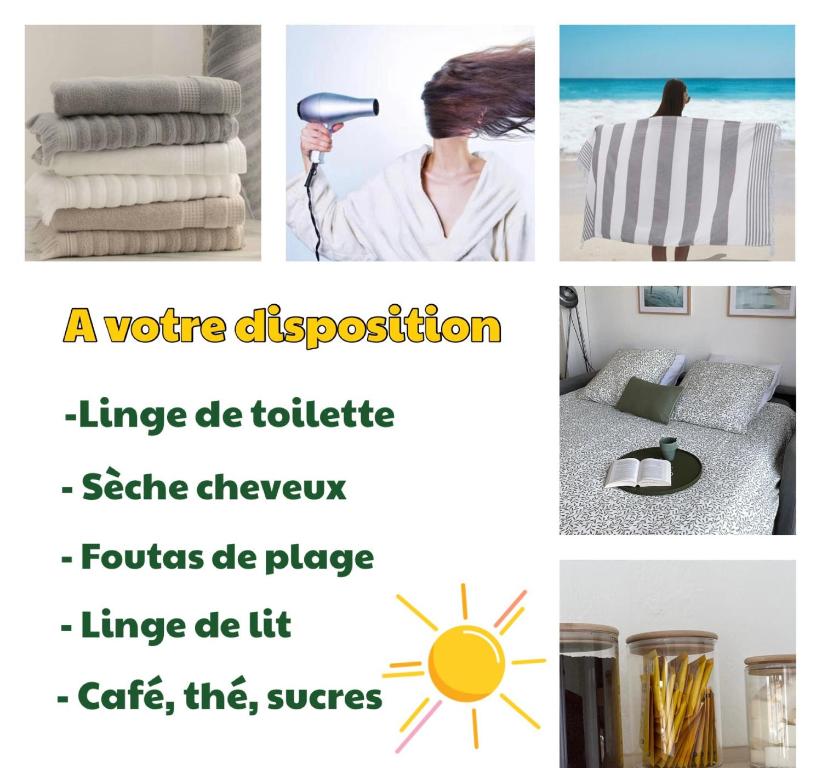勒格罗-迪鲁瓦Studio le Vue mer Accès direct à la plage Parking privé Clim belle terrasse的相册照片