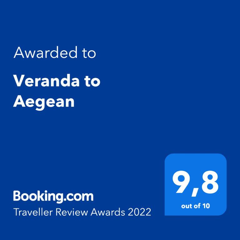 Certifikát, hodnocení, plakát nebo jiný dokument vystavený v ubytování Veranda to Aegean