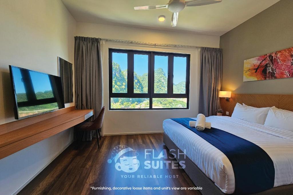 TV a/nebo společenská místnost v ubytování Onsen Premium Suites @ Tambun Ipoh