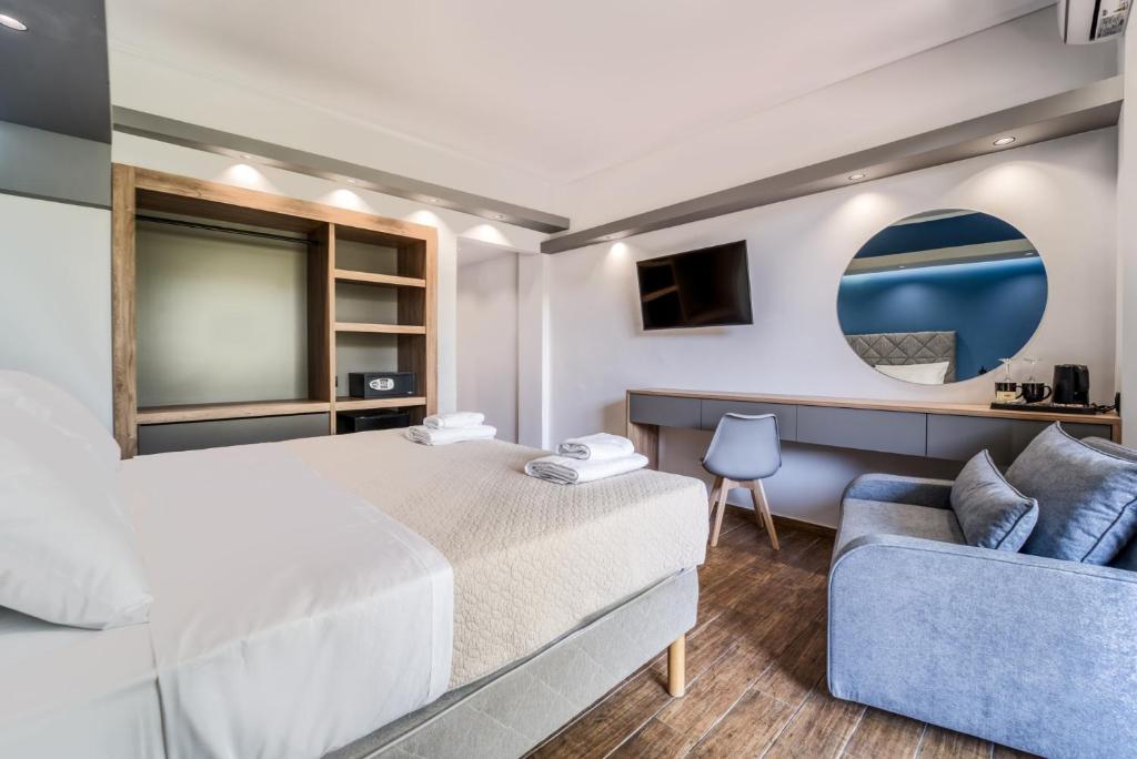 TV a/nebo společenská místnost v ubytování Island City Boutique Hotel