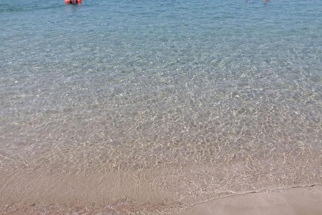 um corpo de água com uma praia de areia e o oceano em Denizli Öğretmenler Sitesi em Didim