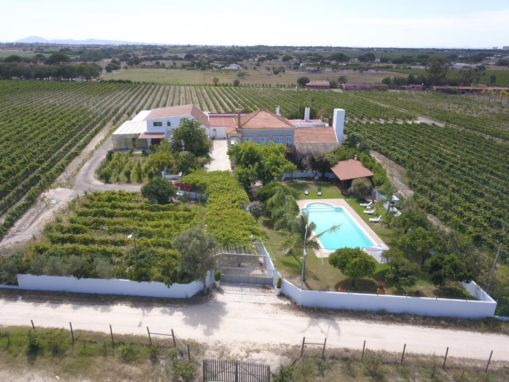 an aerial view of a villa in a vineyard at Quintinha do Poceirão in Águas de Moura