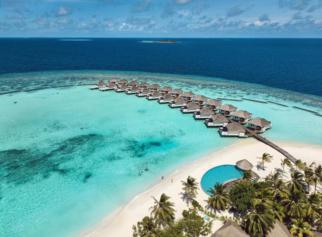 an aerial view of a resort on a beach at Nova Maldives in Dhangethi