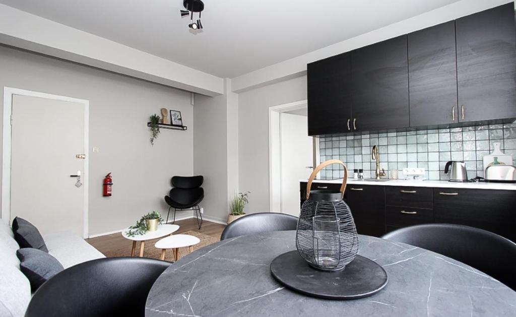 Kuchyň nebo kuchyňský kout v ubytování Downtown apartments
