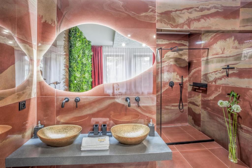 Koupelna v ubytování Hotel Beta