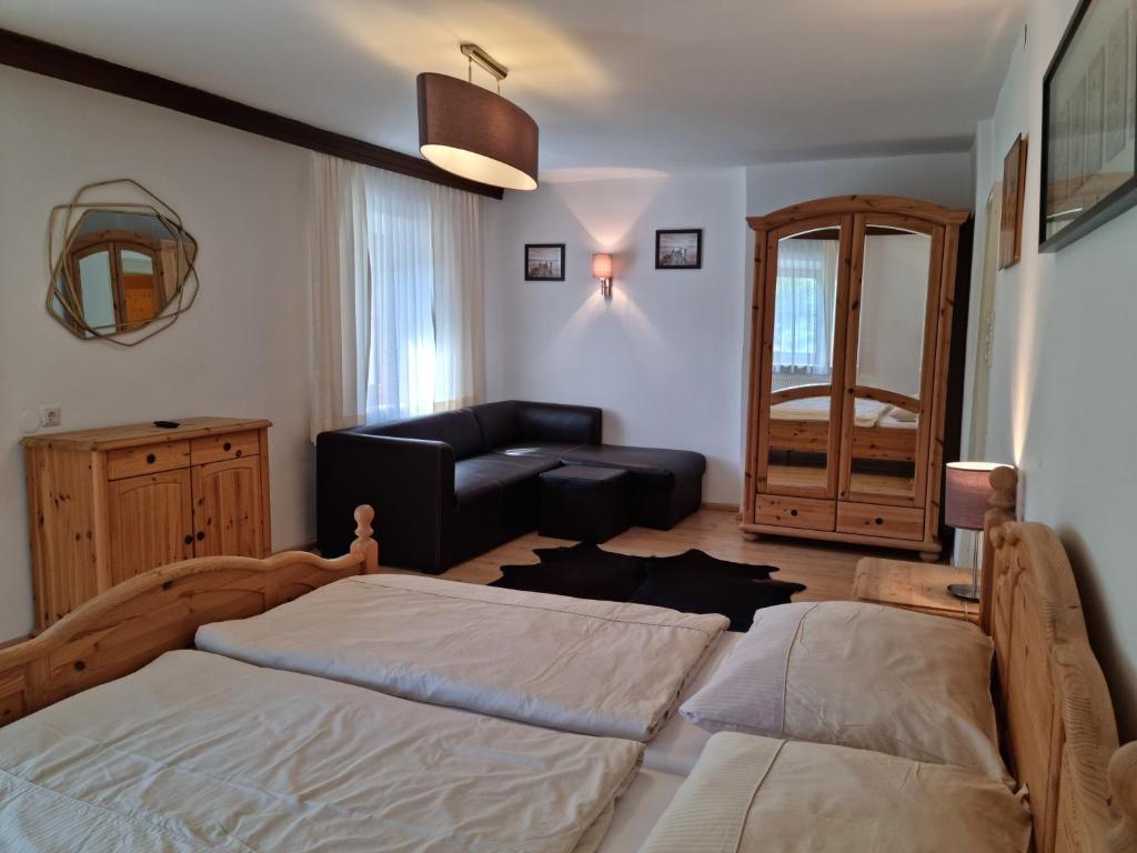 Postel nebo postele na pokoji v ubytování Das Geringer