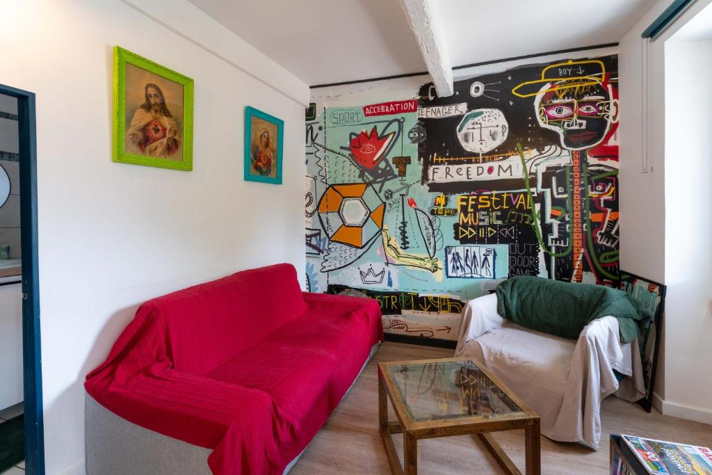 Posezení v ubytování La maison d'à côté