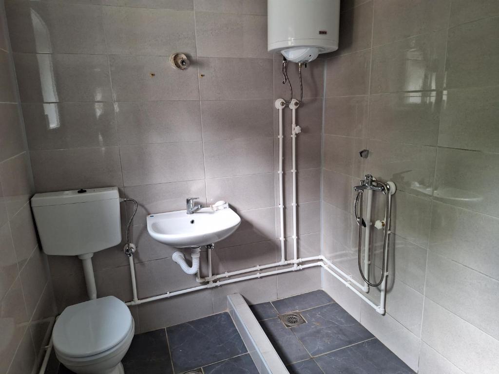 een badkamer met een toilet en een wastafel bij Kuća za odmor - MAJA in Kruševac