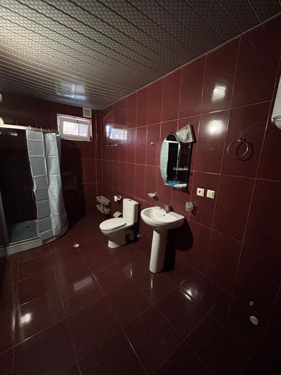 Koupelna v ubytování EVRIKA hotel Shekvetili