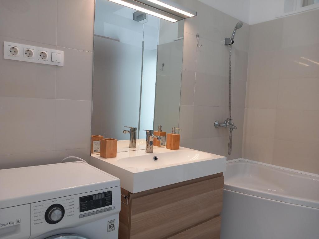 Koupelna v ubytování Korvin Plus Apartman