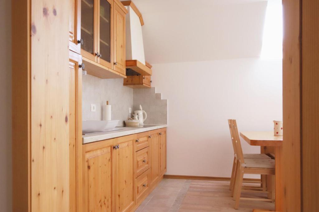 Kuchyň nebo kuchyňský kout v ubytování Apartments pr' Špeli