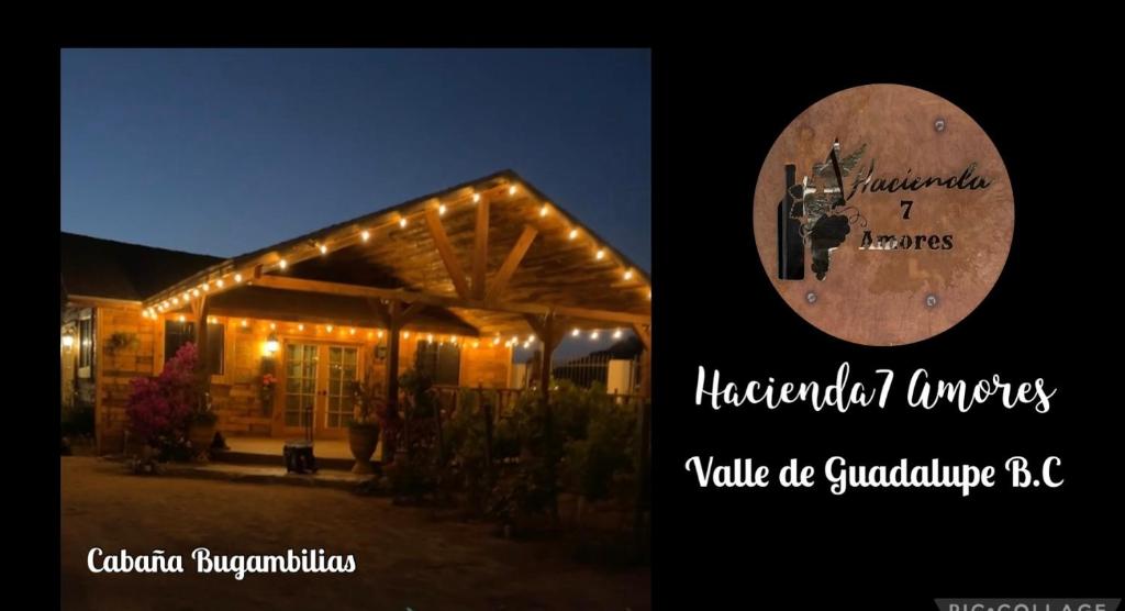 a picture of a building with lights on it at HACIENDA 7 AMORES in El Porvenir