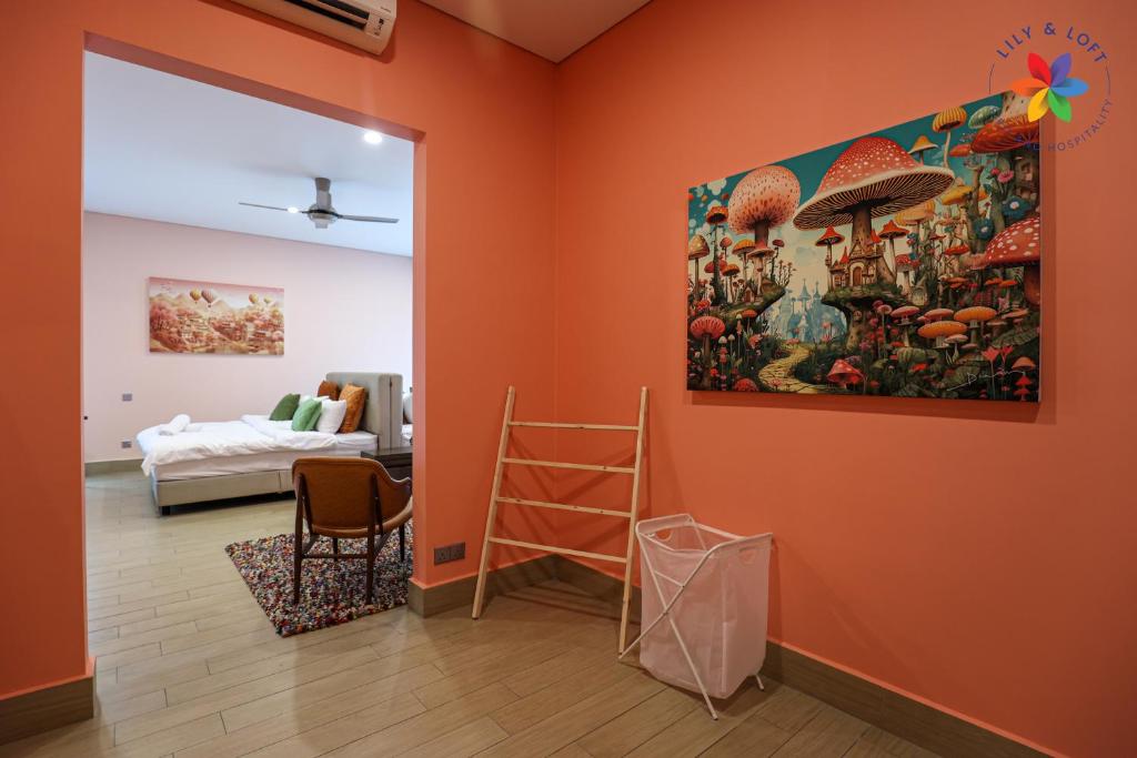 Postel nebo postele na pokoji v ubytování Private Studio in Bungalow by LilyandLoft