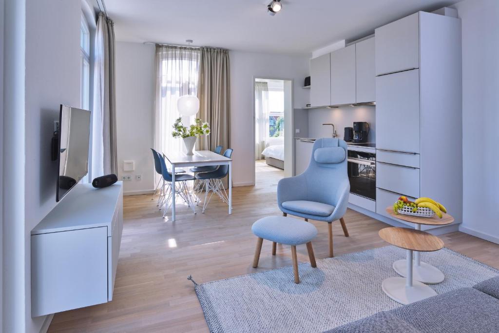 Kuchyň nebo kuchyňský kout v ubytování Lüttjeod Apartmentvilla Lüttjeod Apartmentvilla 08