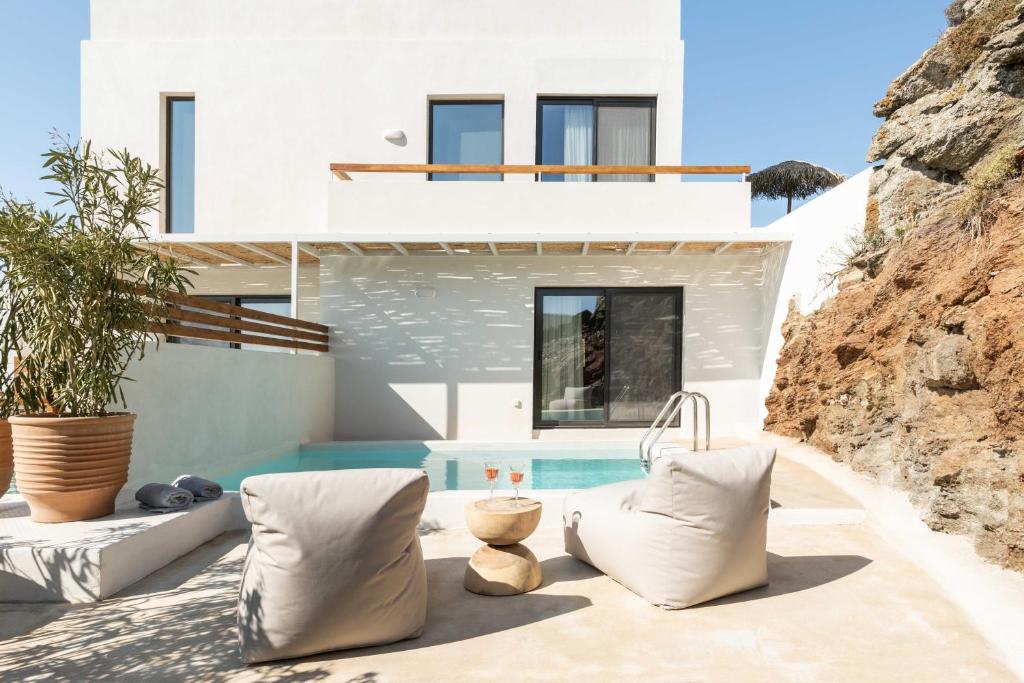 Posezení v ubytování Aura Villas Tinos