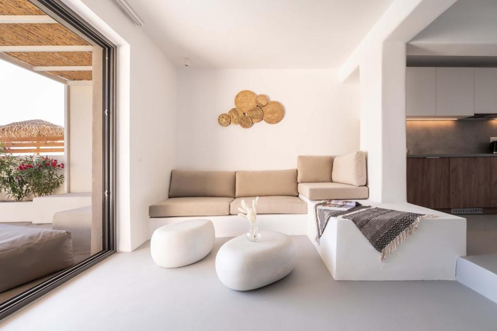 Posezení v ubytování Aura Villas Tinos