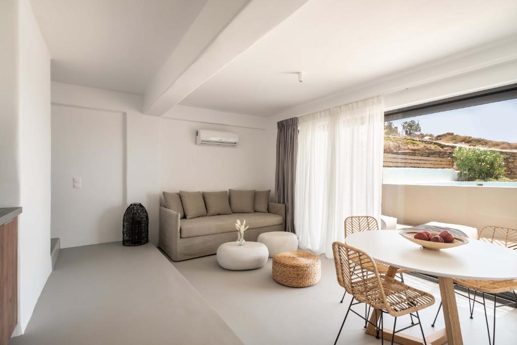Posezení v ubytování Aura Villas Tinos
