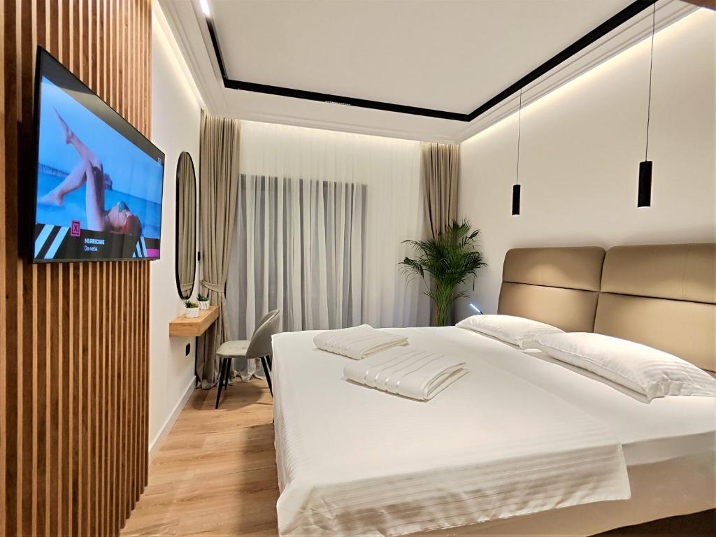 Postel nebo postele na pokoji v ubytování AMD Premium rooms Budva