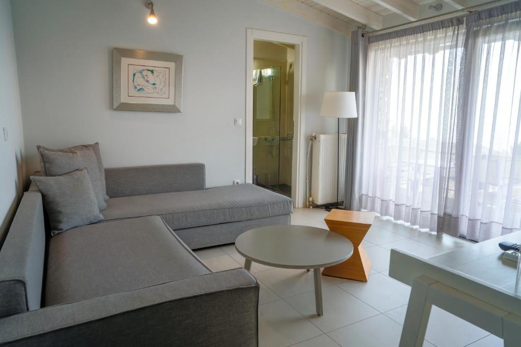 A seating area at Ktima Faki, Olympus Mountain Accommodation & Retreat