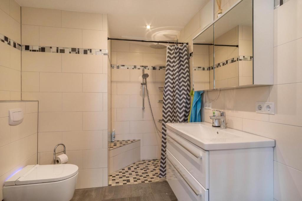 Koupelna v ubytování Ferienwohnung Tannenblick