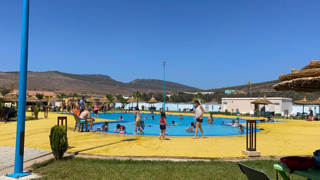 een groep mensen die in een zwembad spelen bij Hotel MASSINE 