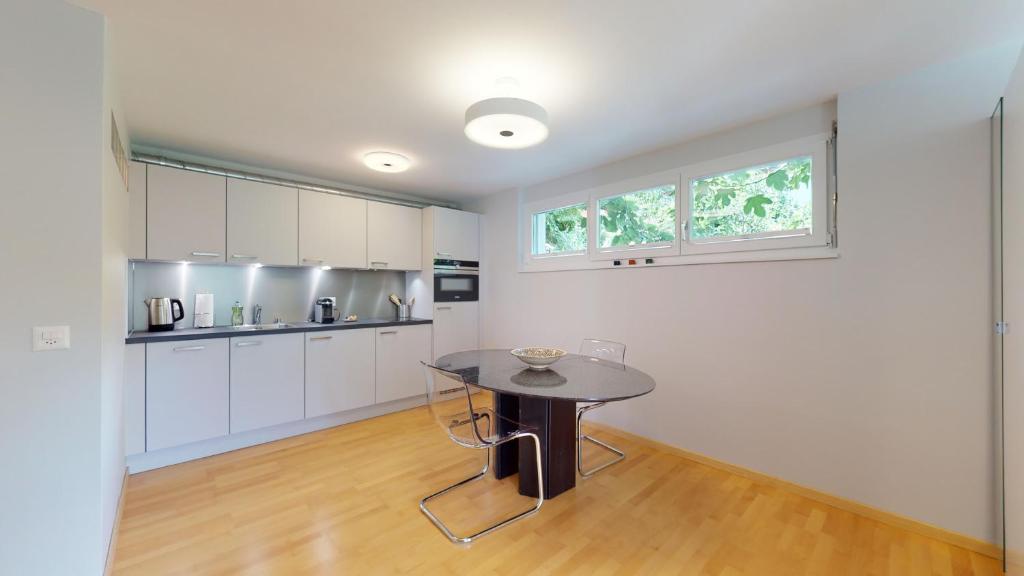 Kuchyň nebo kuchyňský kout v ubytování Spacious studio in a quiet area of Sierre
