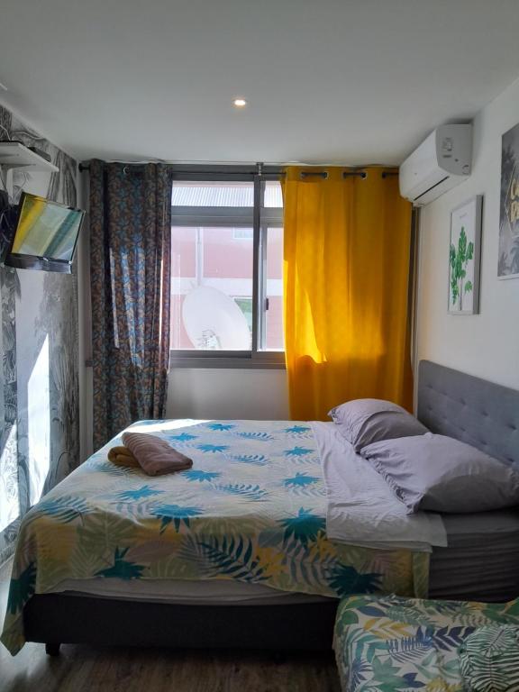 1 dormitorio con cama y ventana en Little Ferry - 3rd floor no elevator en Papeete